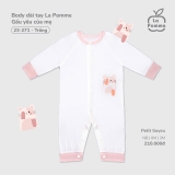 (NB-3M) LP - Body dài tay La Pomme Gấu yêu của mẹ - Trắng