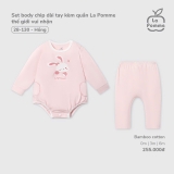 (0M-6M) LP S40 - Set body chip dài tay kèm quần La Pomme thế giới vui nhộn - Hồng
