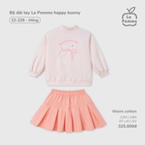 (12M-4Y) LP S40 - Bộ dài tay La Pomme happy bunny - Hồng