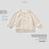 (6M-2Y) NOUS - Áo khoác dài tay màu be xám thêu tàu vũ trụ - - 9-12M