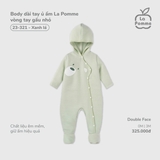 (0M-3M) LP - Body dài tay ủ ấm La Pomme vòng tay gấu nhỏ - Xanh lá