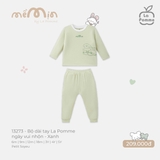 (6M-4Y) LP - Bộ dài tay La Pomme ngày vui nhộn - Xanh