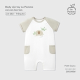 (3M-12M) LP - Body cộc tay La Pomme voi con lon ton - Trắng Be