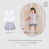 (3M-18M) LP - Bộ cộc tay La Pomme bèo nhún trái tim - Trắng tím
