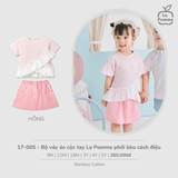 (9M-4Y) LP - Bộ váy áo cộc tay La Pomme phối bèo cách điệu - Hồng