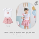 (6M-4Y) LP - Bộ cộc tay La Pomme cổ bèo vòng quay cổ tích - Trắng