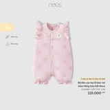 (3M-12M) NOUS - Bộ liền cộc ba lỗ bèo vai màu hồng họa tiết Nous - 3-6M