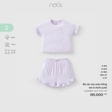 (6M-2Y) NOUS - Bộ cộc tay màu hồng tím in hình sushi - 6-9M