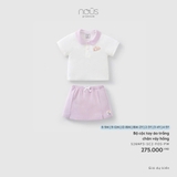 (6M-4Y) NOUS - Bộ cộc tay áo trắng chân váy hồng - 4-5Y