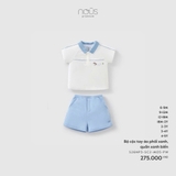 (6M-4Y) NOUS - Bộ cộc tay áo phối xanh, quần xanh biển - 4-5Y