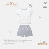 (6M-2Y) LP - Bộ cộc tay Mềm Mịn by La Pomme người bạn mềm mịn - Xanh Ghi