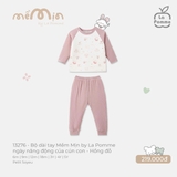 (6M-4Y) LP - Bộ dài tay Mềm Mịn by La Pomme ngày năng động của cún con - Hồng đỗ