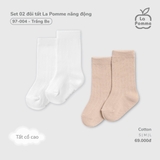 (SML) LP S30 - Set 02 đôi tất La Pomme năng động - Trắng Be