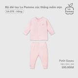 (0M-3M) LP - Bộ dài tay La Pomme cúc thẳng mềm mịn - Hồng