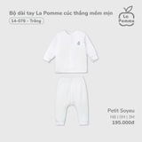 (0M-3M) LP - Bộ dài tay La Pomme cúc thẳng mềm mịn - Trắng
