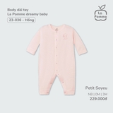 (NB-3M) LP - Body Dài Tay La Pomme Dreamy Baby - Hồng DB
