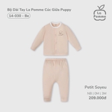 (NB-3M) LP - Bộ Dài Tay La Pomme Cúc Giữa Puppy - Be PP