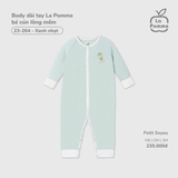 (NB-3M) LP - Body dài tay La Pomme bé cún lông mềm - Xanh nhạt