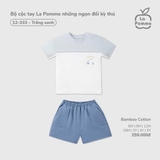 (6M-4Y) LP S40 - Bộ cộc tay La Pomme những ngọn đồi kỳ thú - Trắng Xanh