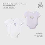 (0M-9M) LP - Set 2 Body chip cộc tay La Pomme thỏ con bồng bềnh - Trắng Tím
