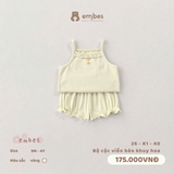 (9M-3Y) EMBES - Bộ cộc viền bèo khuy hoa - 26-K1-40