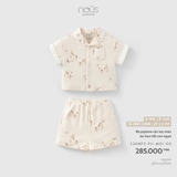 (6M-2Y) NOUS - Bộ pyjama cộc tay màu be họa tiết con ngựa - 18-24M