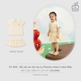 (9M-4Y) LP - Bộ váy áo cộc tay La Pomme nhún li cách điệu - Vàng nhạt