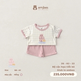 (9M-3Y) EMBES - Bộ cộc hoạ tiết kẻ hình in embes - 26-K2-22
