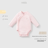 (0M-9M) NOUS - Bodysuit dài tay cài lệch màu hồng - 6-9M