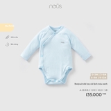 (0M-9M) NOUS - Bodysuit dài tay cài lệch màu xanh - 3-6M