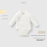 (0M-9M) NOUS - Bodysuit dài tay cài lệch màu trắng - 6-9M