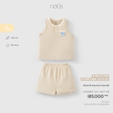 (6M-2Y) NOUS - Bộ ba lỗ màu be in họa tiết - 18-24M