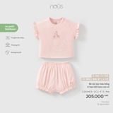 (6M-2Y) NOUS - Bộ cộc tay màu hồng in họa tiết hươu cao cổ - 2-3Y