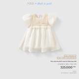 (6M-2Y) NOUS - Váy màu be phối voan tơ thêu họa tiết - 9-12M