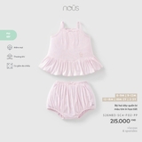 (6M-2Y) NOUS - Bộ hai dây quần bí màu tím in họa tiết - 9-12M