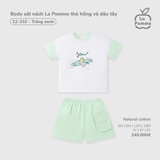 (6M-4Y) LP - Bộ cộc tay La Pomme túi hộp khỏe khoắn - Trắng Xanh