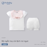 (0M-9M) BU - Bộ ngắn tay cài lệch Nơ ngực - KVS130711