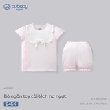 (0M-9M) BU - Bộ ngắn tay cài lệch Nơ ngực - KVS130711