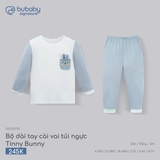 (6M-4Y) BU - Bộ dài tay cài vai Túi ngực Bunny - SVS1101TN