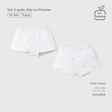 (12M-4Y) LP - Set 2 quần chip La Pomme (Mềm Mịn) - Trắng
