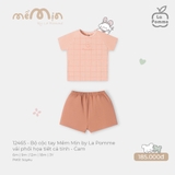 (6M-2Y) LP - Bộ cộc tay Mềm Mịn by La Pomme vải phối họa tiết cá tính - Cam