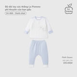 (NB-3M) LP - Bộ dài tay cúc thẳng La Pomme phi thuyền của bạn gấu - Xanh nhạt