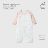 (NB-3M) LP - Body dài tay La Pomme nhành hoa điệu đà - Trắng