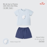 (6M-4Y) LP - Bộ cộc tay La Pomme cánh chim chao liệng - Xanh