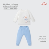 (6M-4Y) LP - Bộ dài tay La Pomme chú chim tinh nghịch - Trắng Xanh