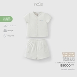 (0M-9M) NOUS - Bộ cộc tay áo xám in họa tiết thứ hai - 9-12M