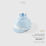 (SML) NOUS - Mũ lưỡi trai vương miện màu xanh da trời đính pom pom - L