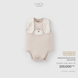 (0M-9M) NOUS - Bodysuit ba lỗ màu nâu be thêu họa tiết - 6-9M