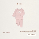 EMBES - Bộ dài bé gái phối bèo 'Autumn Bunny' hồng - 26-K5-06