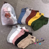 Túi 10 đôi tất Gấu cổ ngắn, vải Cotton êm chân, thoáng mát